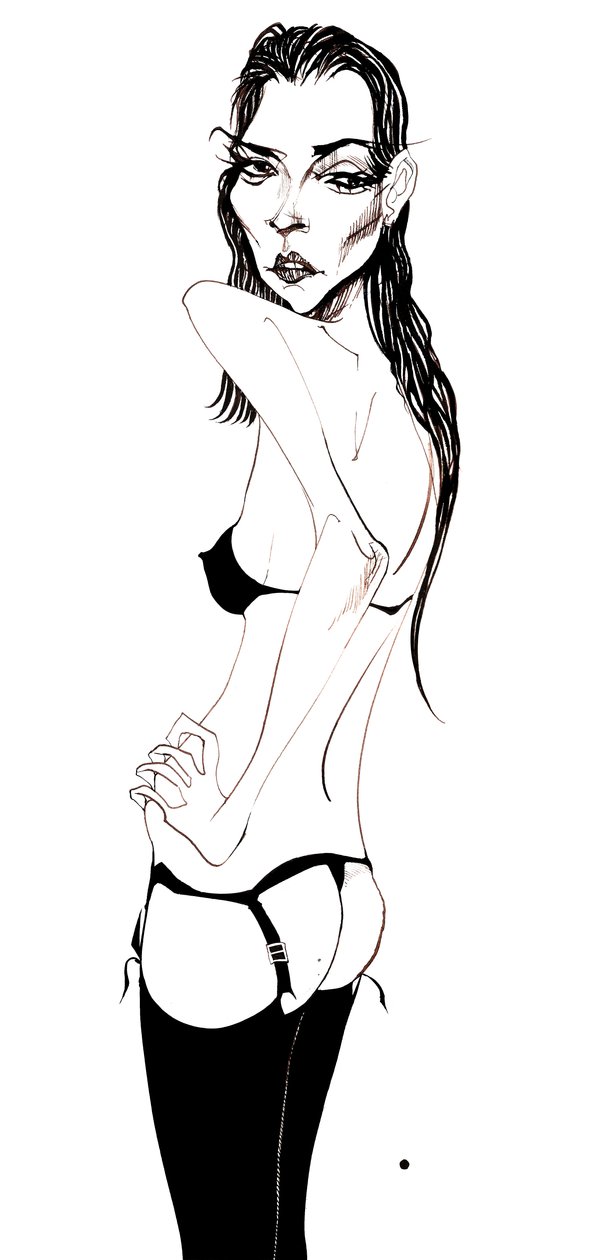Kate Moss - caricature du mannequin anglais, née en 1974 - Neale Osborne