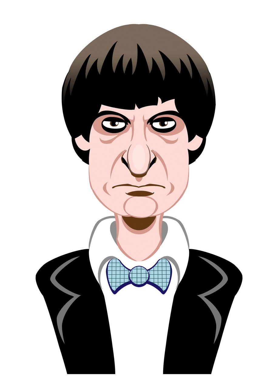 Patrick Troughton en Docteur Who - caricature - Neale Osborne