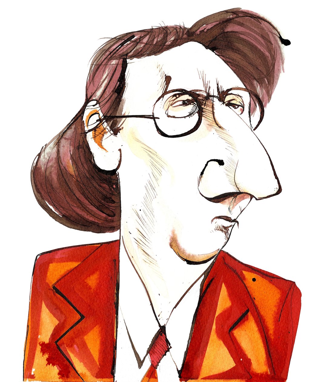 Rued Langgaard (1893 - 1952) compositeur et organiste danois, caricature - Neale Osborne