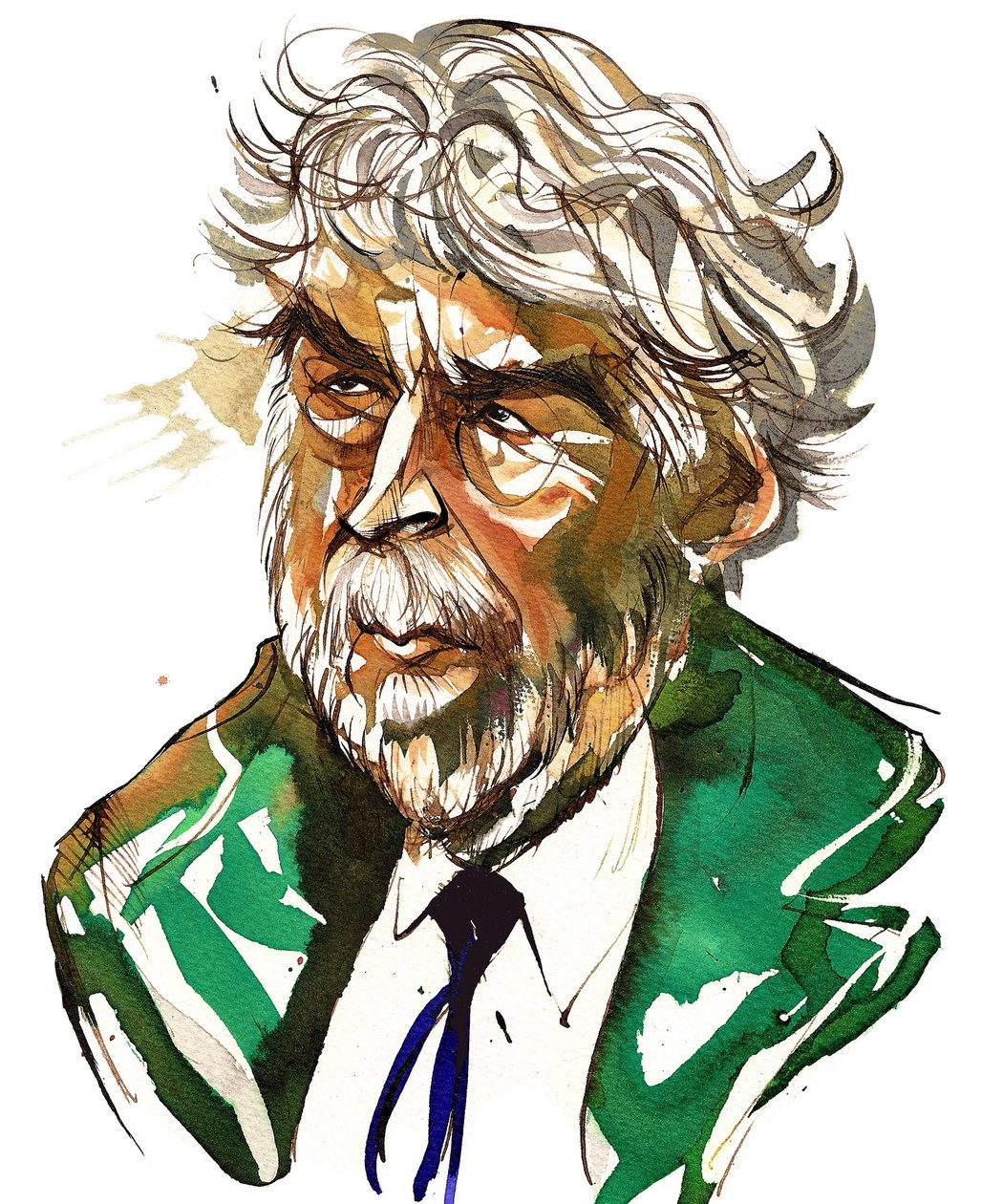 Sir Harrison Birtwistle - caricature en couleur - Neale Osborne