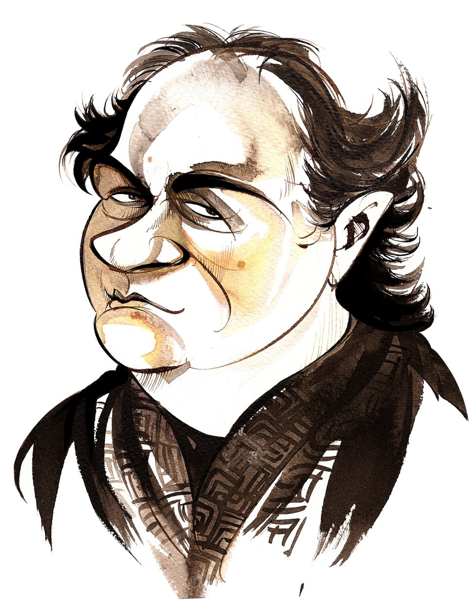 Wolfgang Rihm - caricature en couleur - Neale Osborne