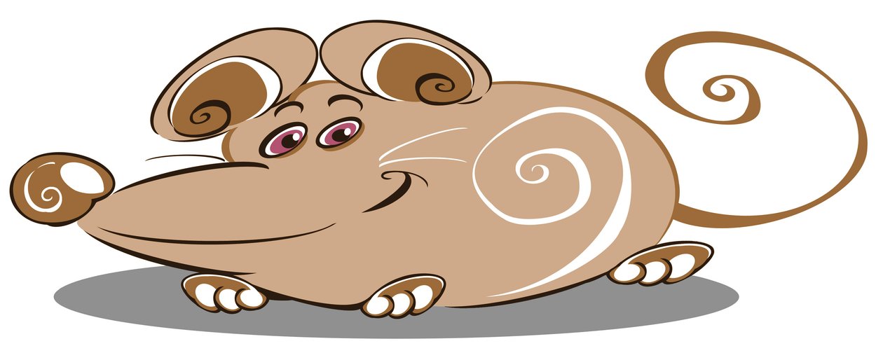 Souris brune bouclée - dessin animé - Neale Osborne