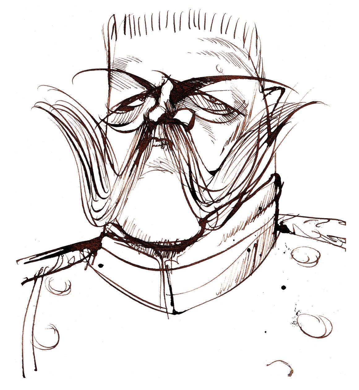 Paul von Hindenburg - Né en Pologne, général et président allemand (1847-1934); caricature - Neale Osborne