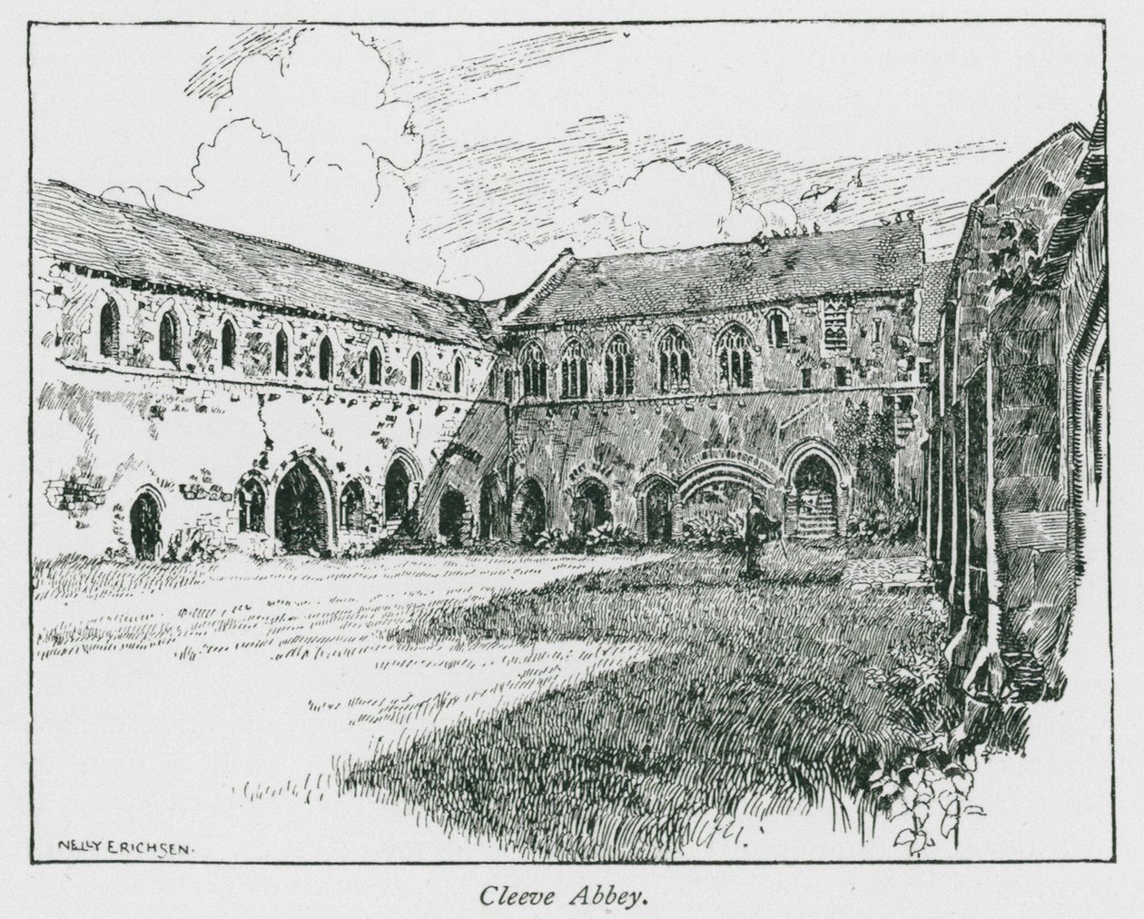 Abbaye de Cleeve (lithographie) - Nelly Erichsen