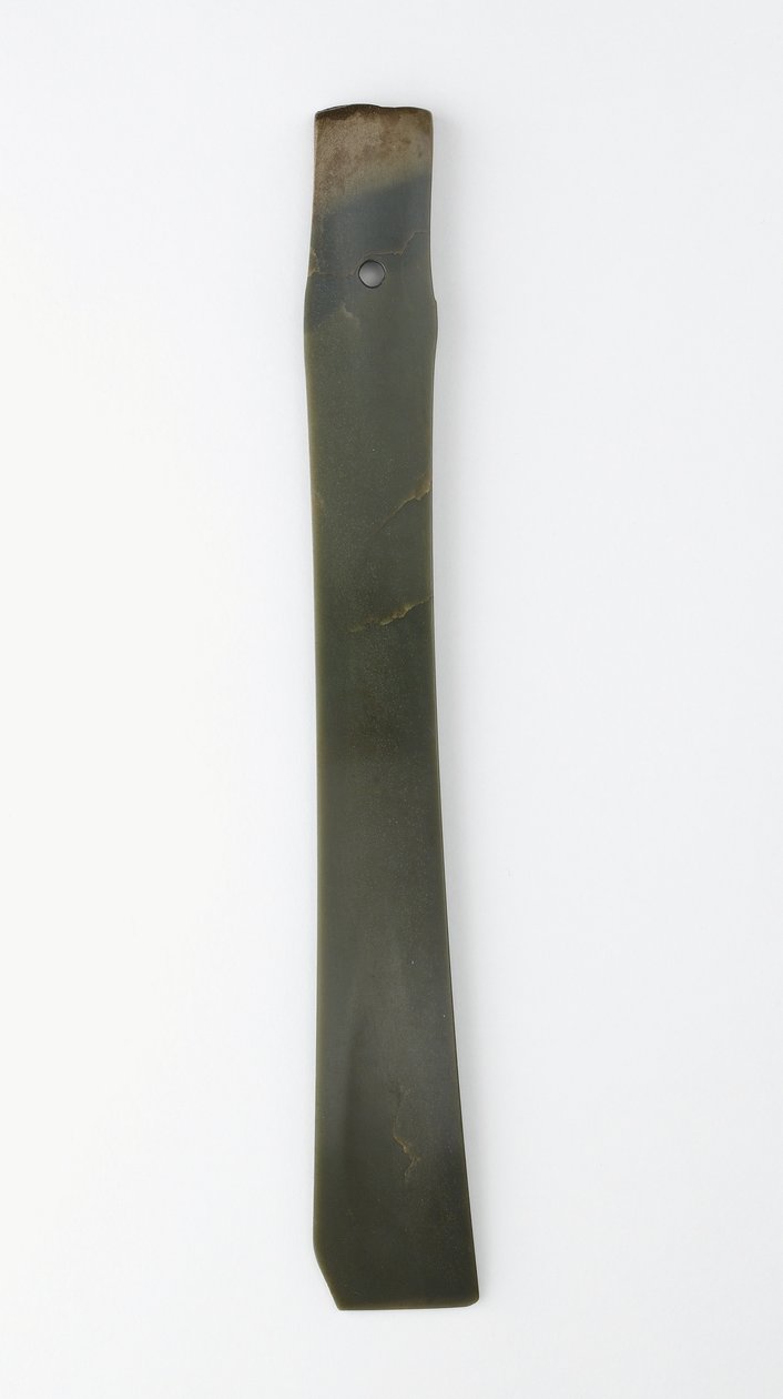 Ciseau fourchu (zhang) culture Qijia (jade (néphrite)) - Neolithic Period Chinese School
