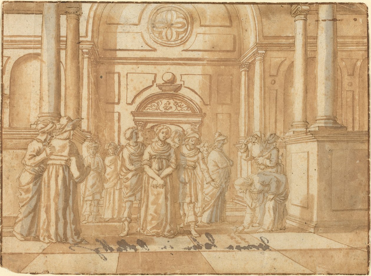 Le Christ et la femme adultère - Netherlandish 16th Century