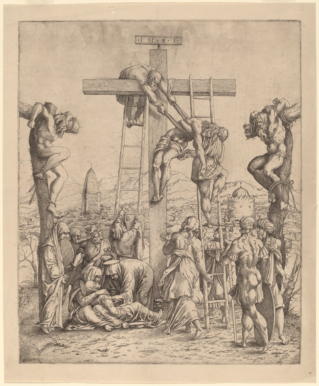 La Descente de Croix - Netherlandish 16th Century after Andrea Mantegna
