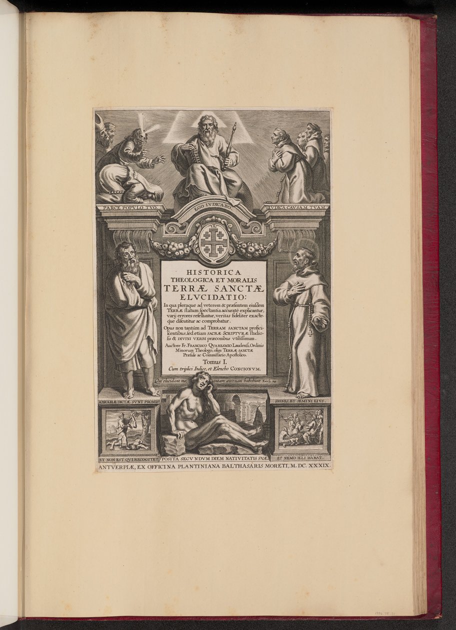 Page de titre pour Franciscus Aguilonius, Historica Theologica et Moralis Terrae Sanctae Elucidatio - Netherlandish 17th Century after Sir Peter Paul Rubens