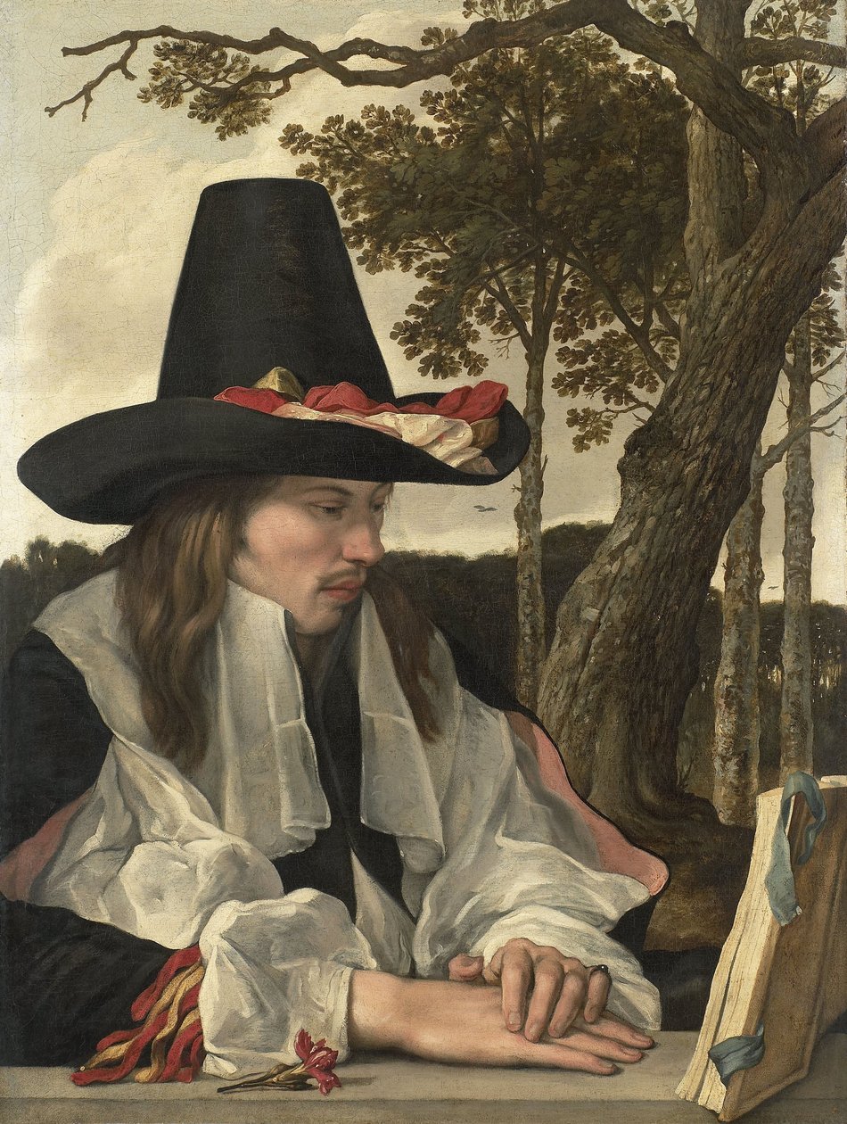 Un homme lisant, vers 1660 (huile sur toile) - Netherlandish School