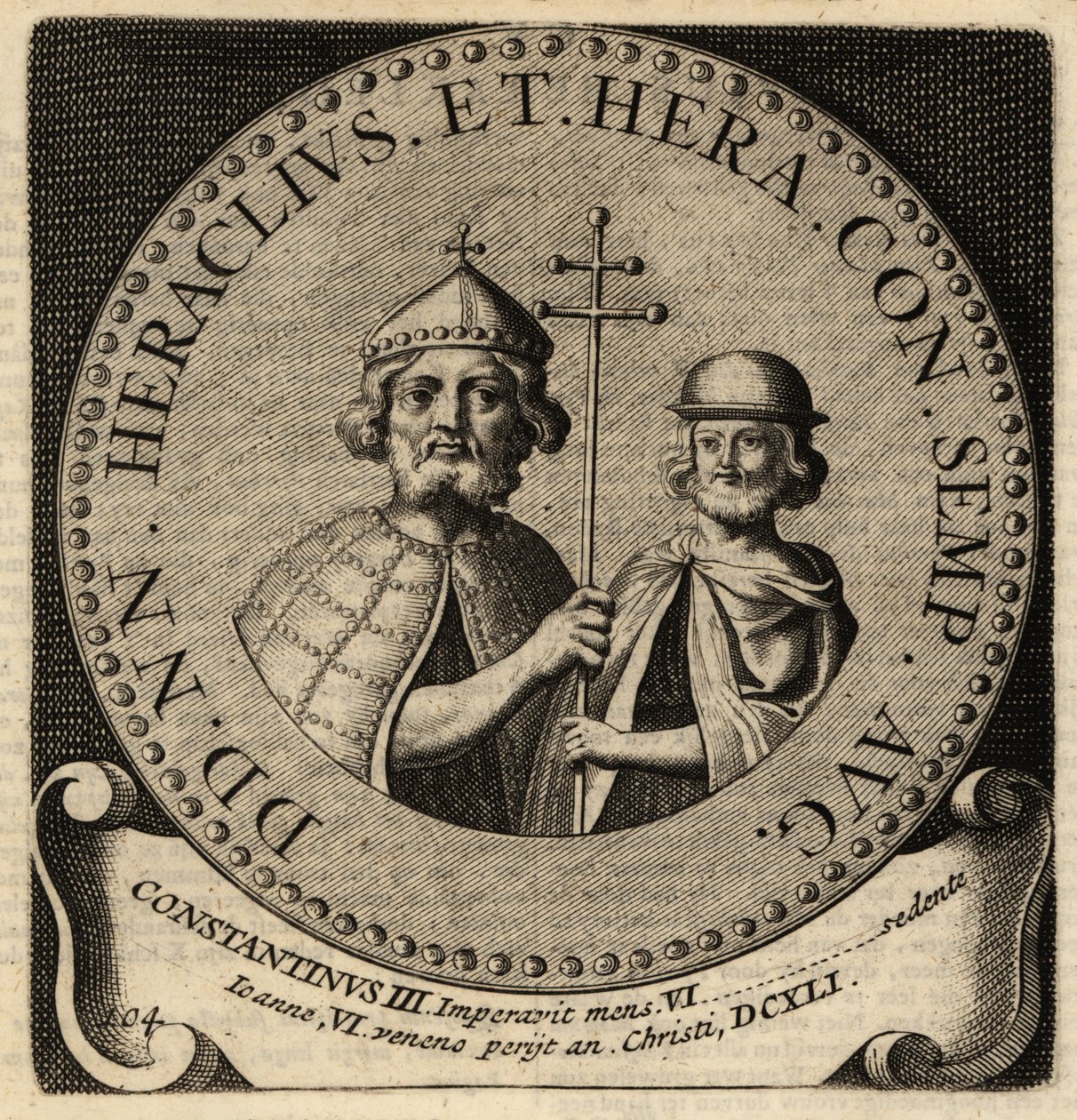 Empereurs byzantins Héraclius et Constantin III - Netherlandish School