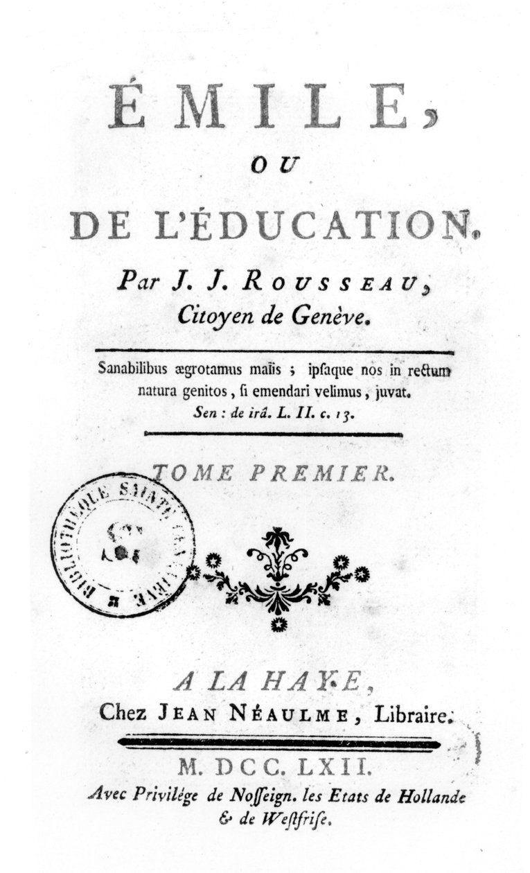 Frontispice pour Émile de Jean-Jacques Rousseau, 1762 - Netherlandish School