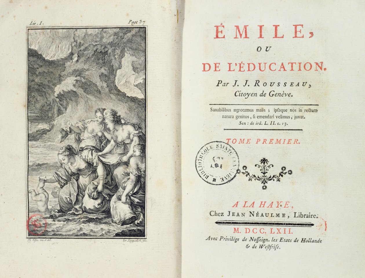 Frontispice pour Émile de Jean-Jacques Rousseau, 1762 - Netherlandish School