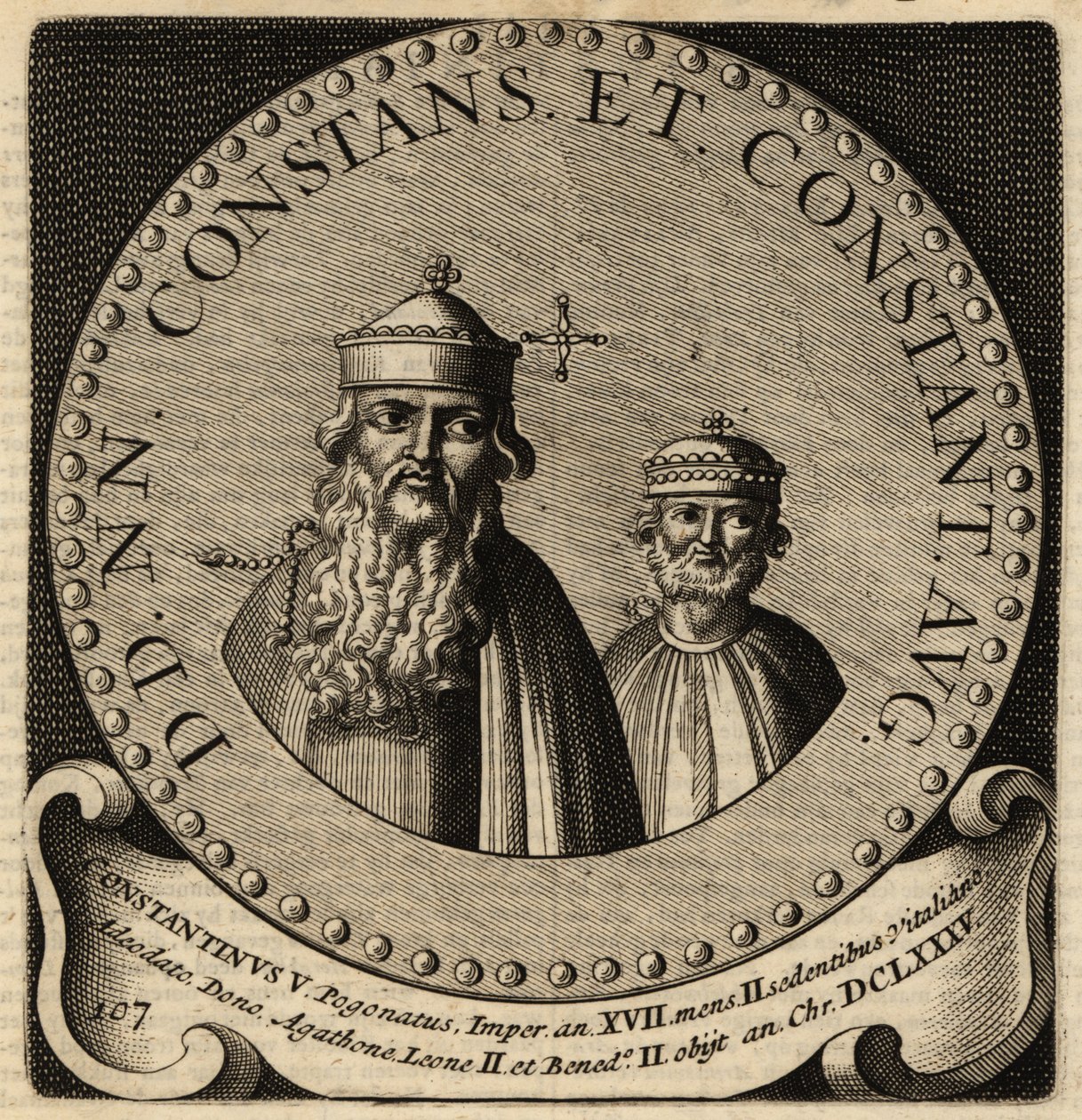 Portrait des empereurs byzantins Constant II et Constantin IV - Netherlandish School