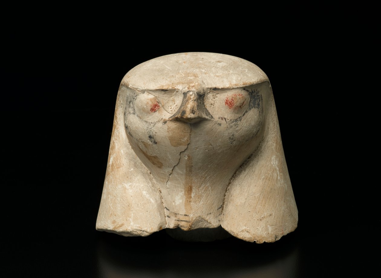 Couvercle de vase canope à tête de faucon, 19e-20e dynastie - New Kingdom Egyptian