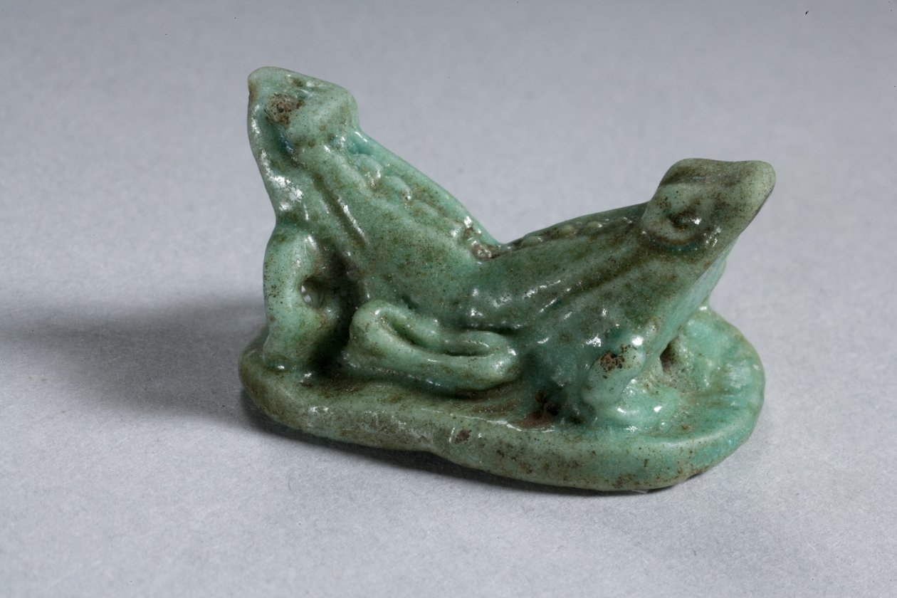 Scarabée de deux grenouilles jointes, 18e-19e Dynastie, 1540-1186 av. J.-C. (faïence) - New Kingdom Egyptian