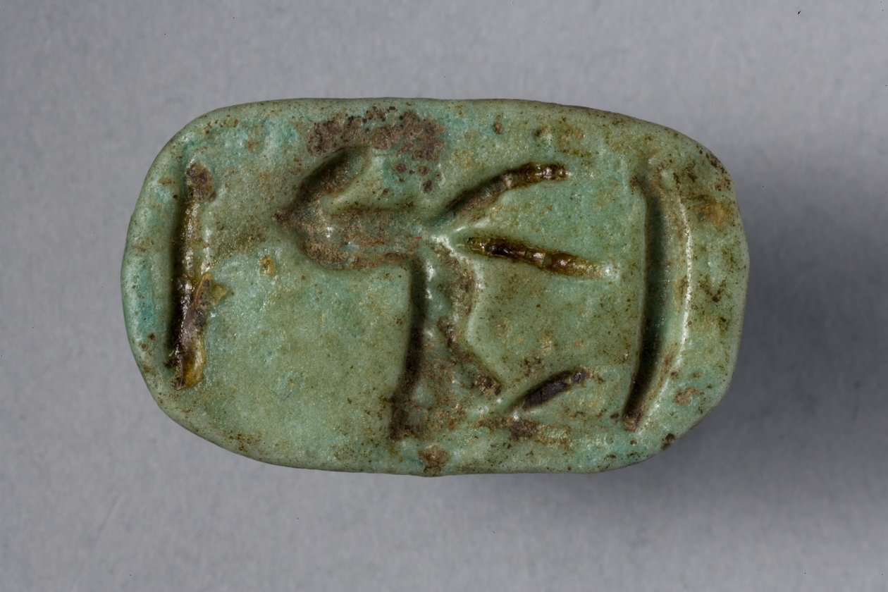 Scarabée sceau, 18e-19e Dynastie, 1540-1186 av. J.-C. (faïence) - New Kingdom Egyptian