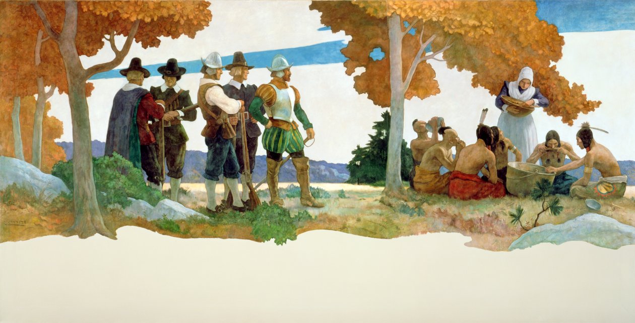 Action de Grâce avec les Indiens - Newell Convers Wyeth