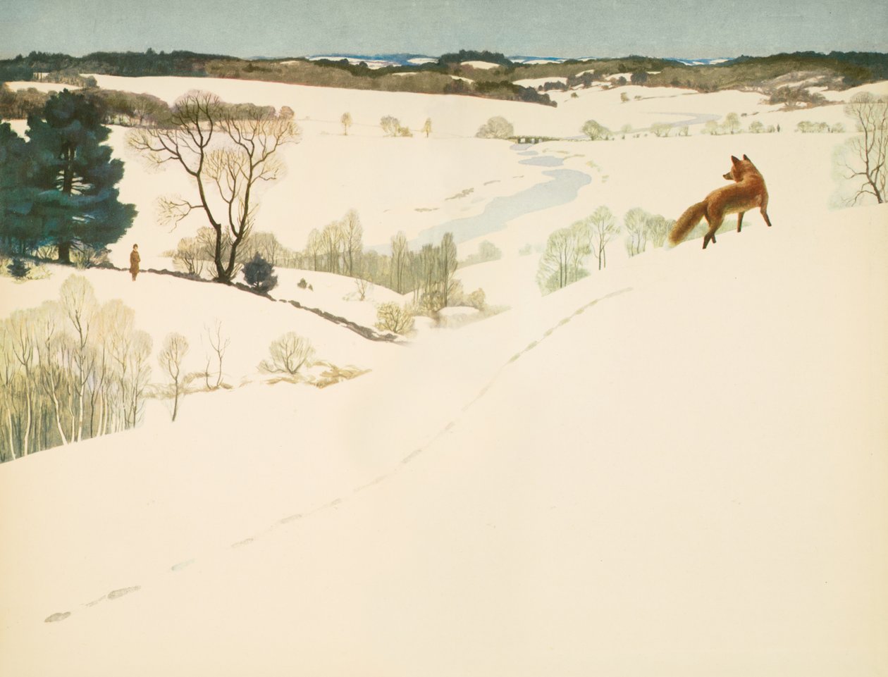 Renard dans la neige, page de garde de 