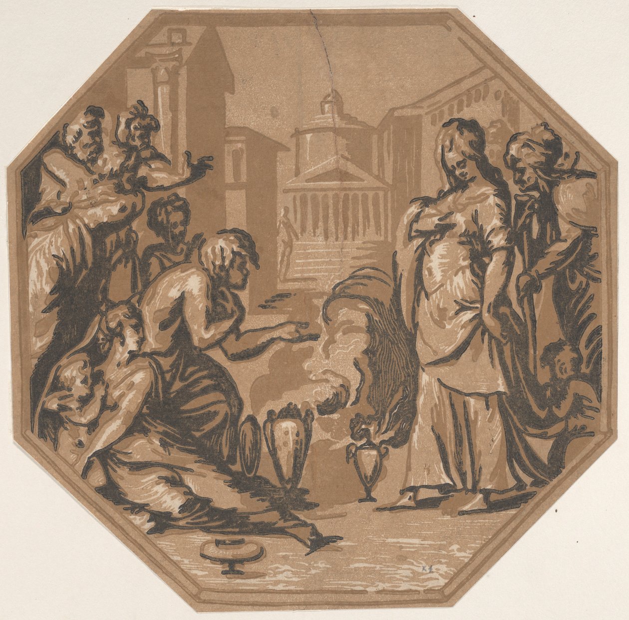 Personnes rendant hommage à la beauté de Psyché, vers 1540-50 - Niccolo Vicentino