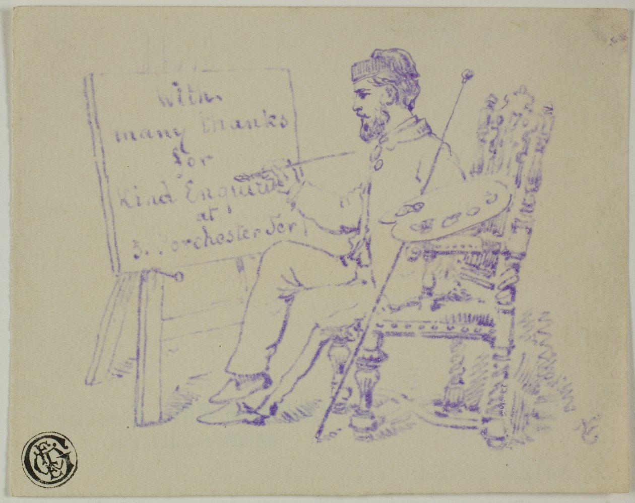Artiste assis à son chevalet - Nicholas Chevalier