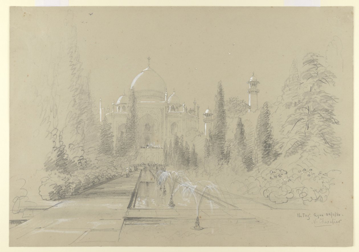 Le Taj Mahal, Agra, 24 janvier 1870 - Nicholas Chevalier