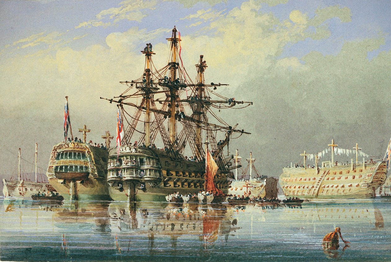 Navires en réserve à Devonport, vers 1850 - Nicholas Condy