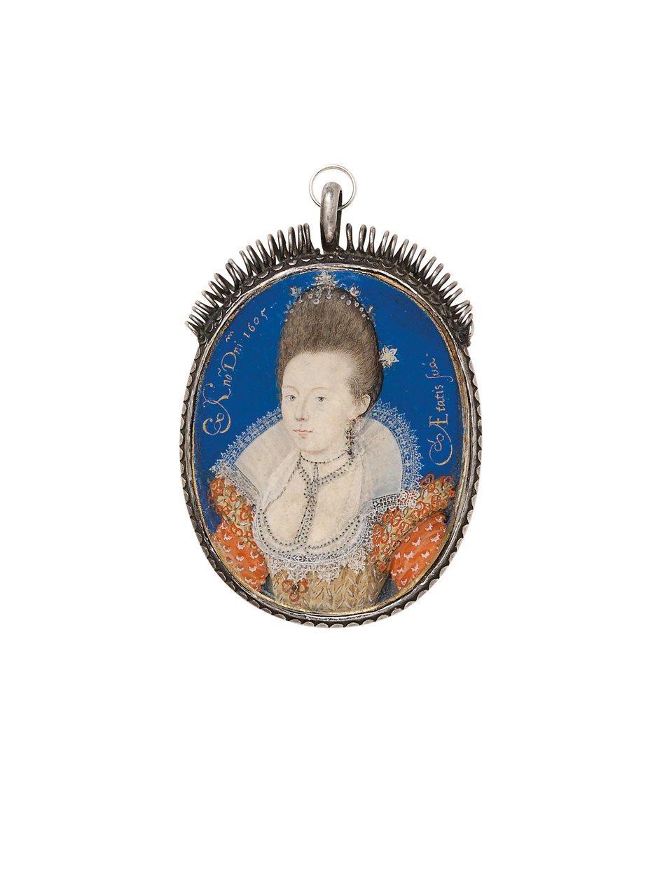 Une dame en robe dorée avec col haut, 1605 - Nicholas Hilliard