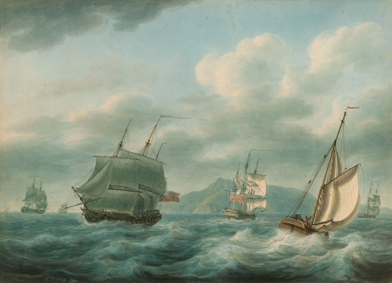 Navires de guerre britanniques par brise fraîche - Nicholas Pocock