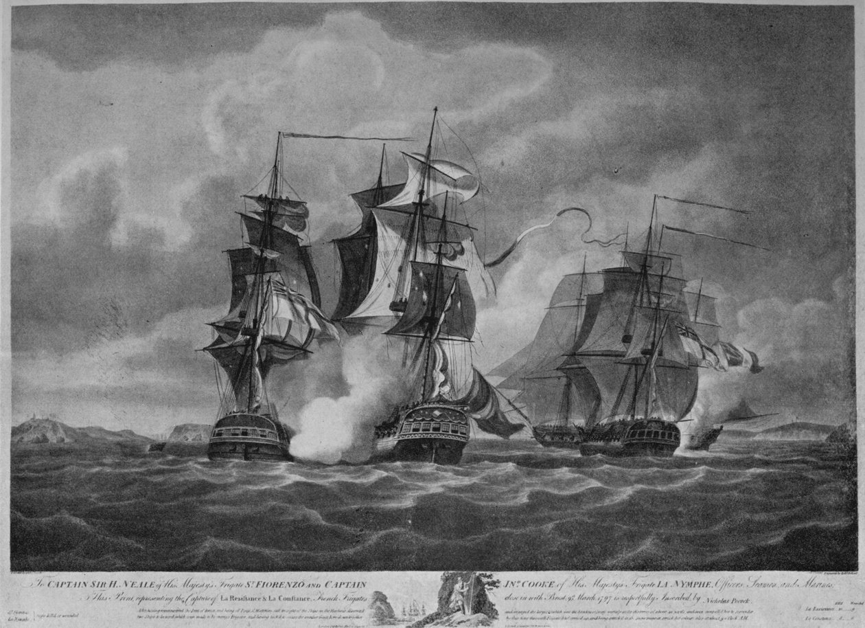 Capture de la Résistance et de la Constance vers 1798 - Nicholas Pocock