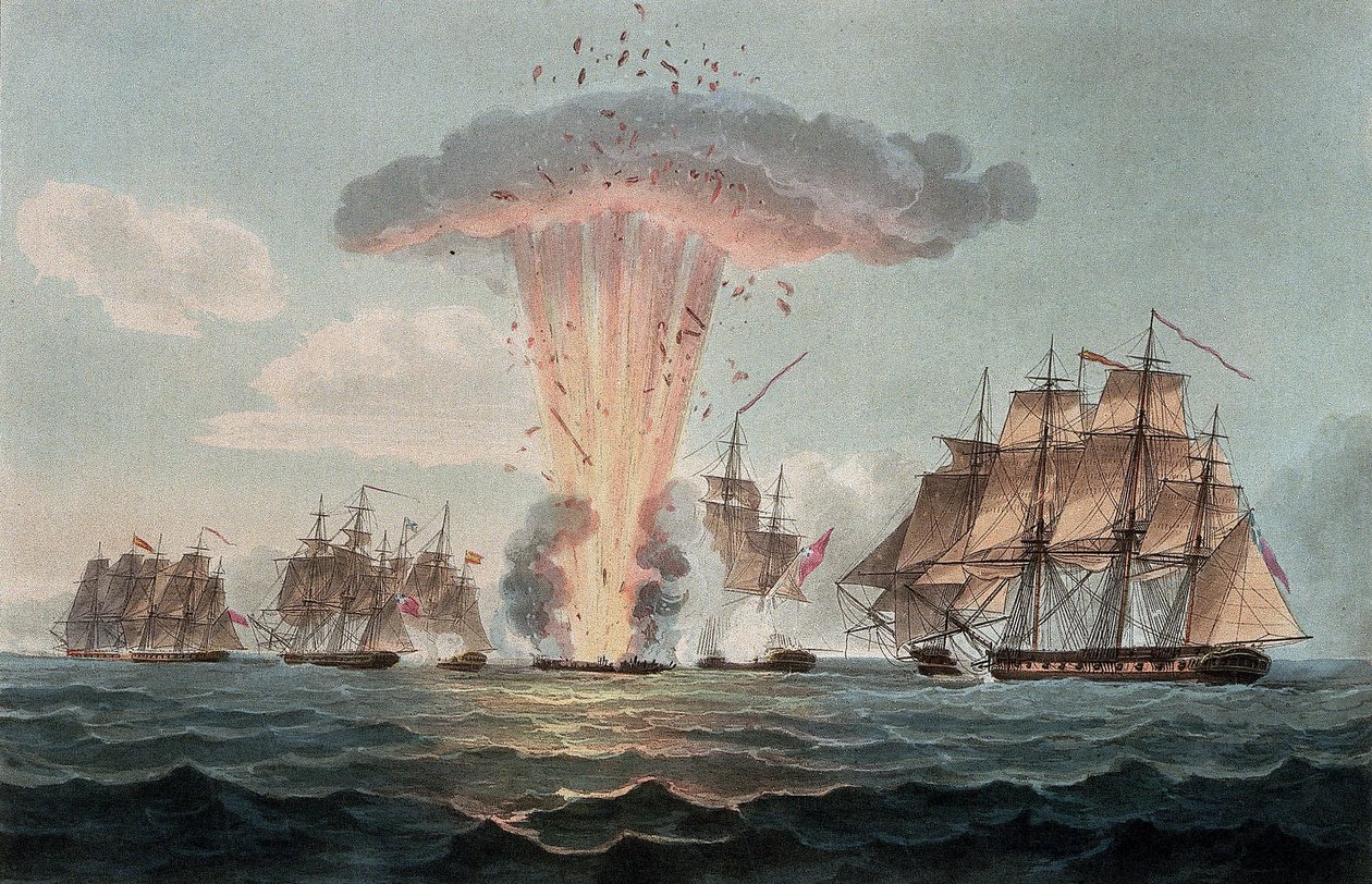 La capture et la destruction de quatre frégates du trésor espagnol, au large de Cadix (Espagne), le 5 octobre - Nicholas Pocock