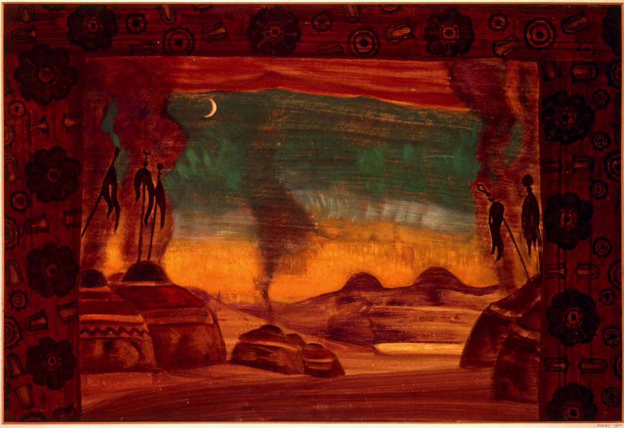 Polovtsian Camp ... (tempera sur papier) - Nicholas Roerich