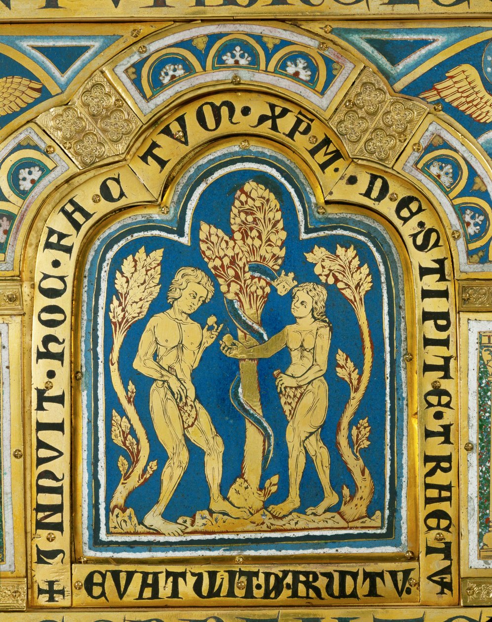 Eve tend la pomme à Adam ... (émail sur cuivre doré) - Nicholas of Verdun