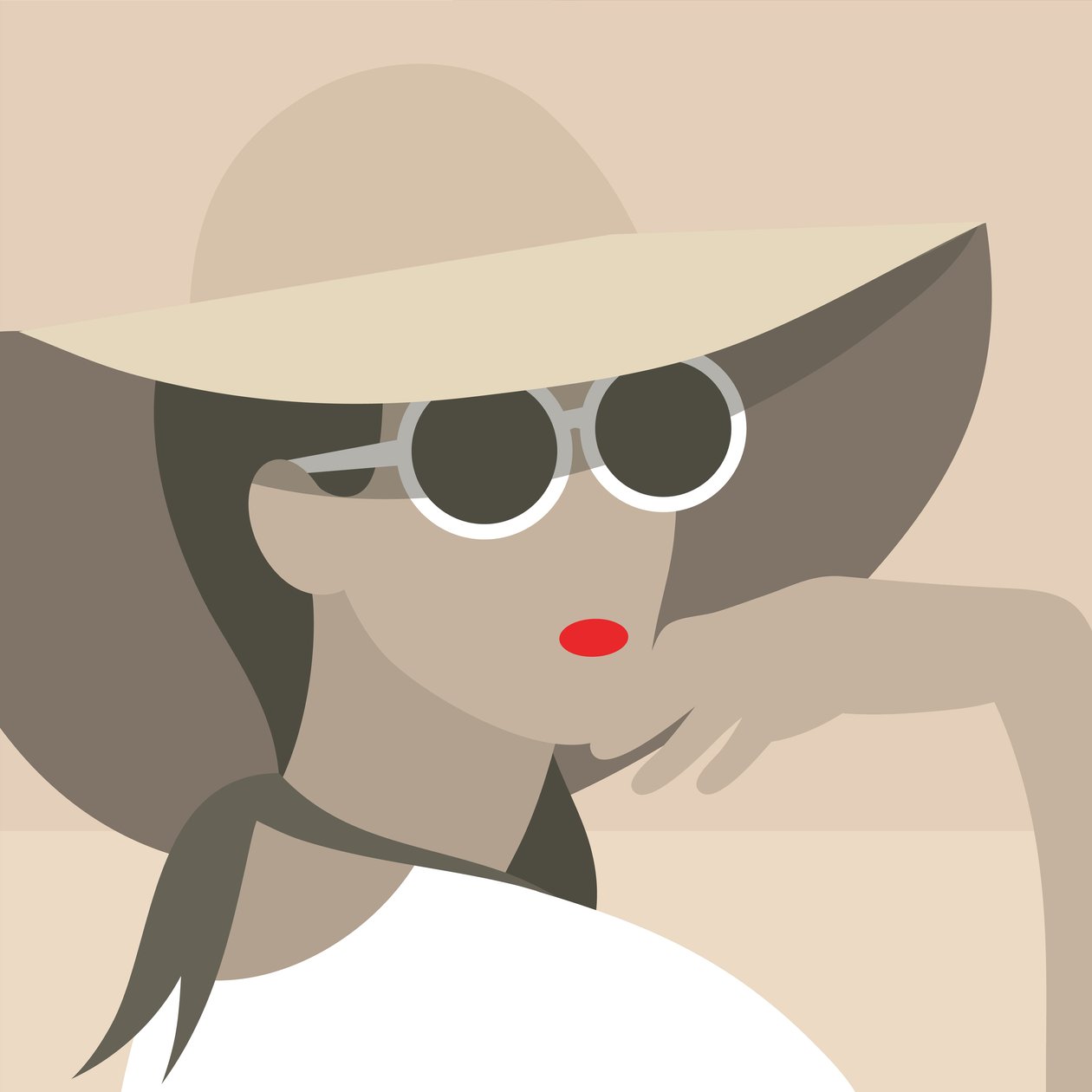 Femme avec un chapeau de soleil - Nick Diggory