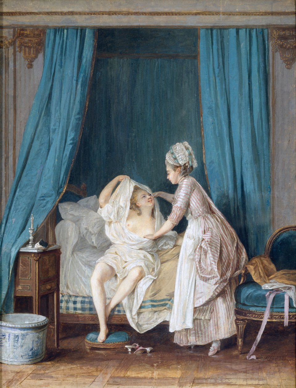 Dame sortant du lit, 1776 - Niclas II Lafrensen