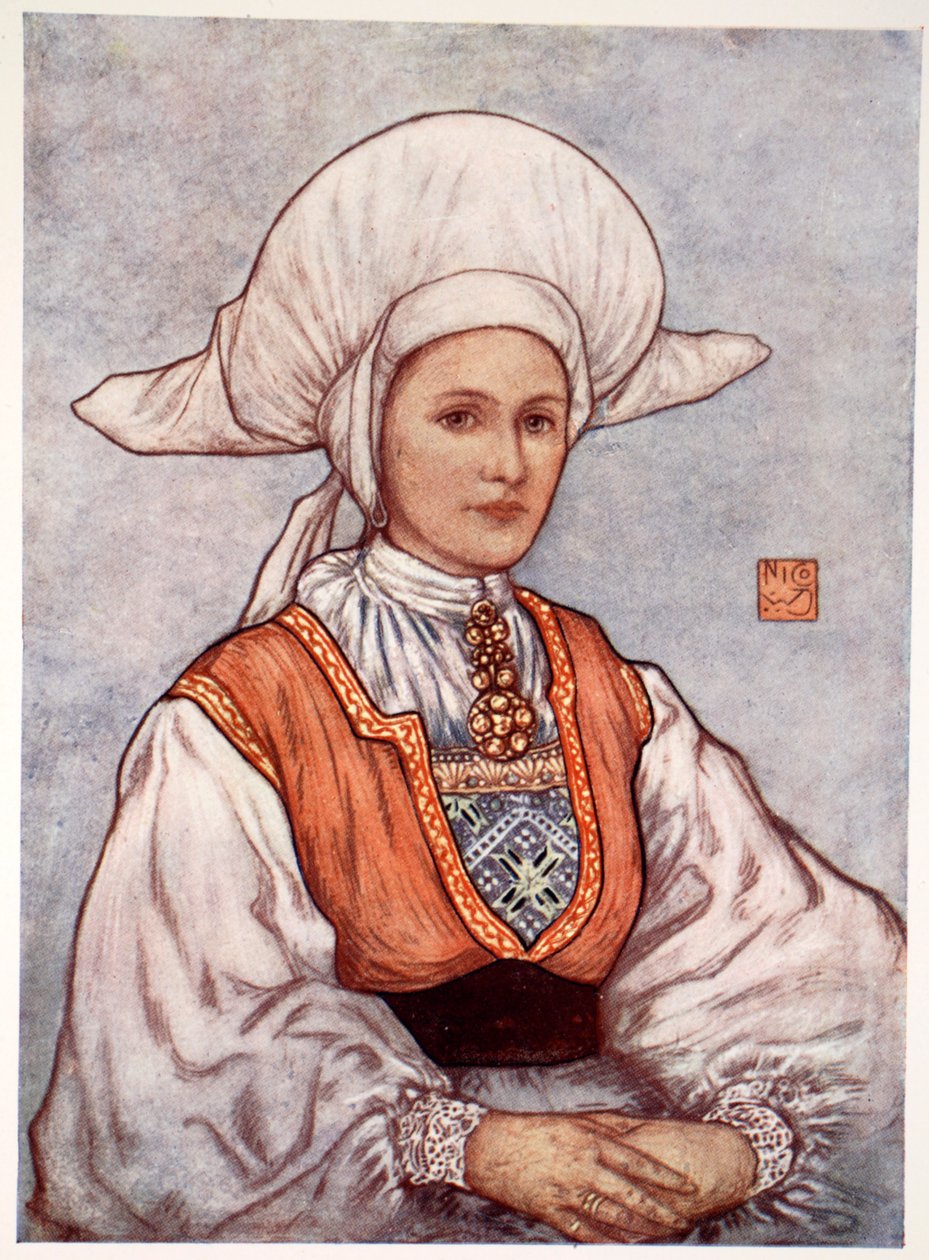 Coiffe blanche portée dans le district de Bergen, 1905 - Nico Jungman