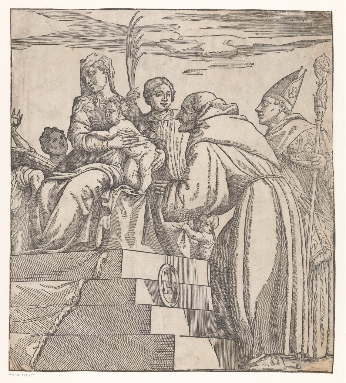 Doge Francesco Donato agenouillé devant Marie et le Christ (moitié droite) - Nicolò Boldrini (attributed to)