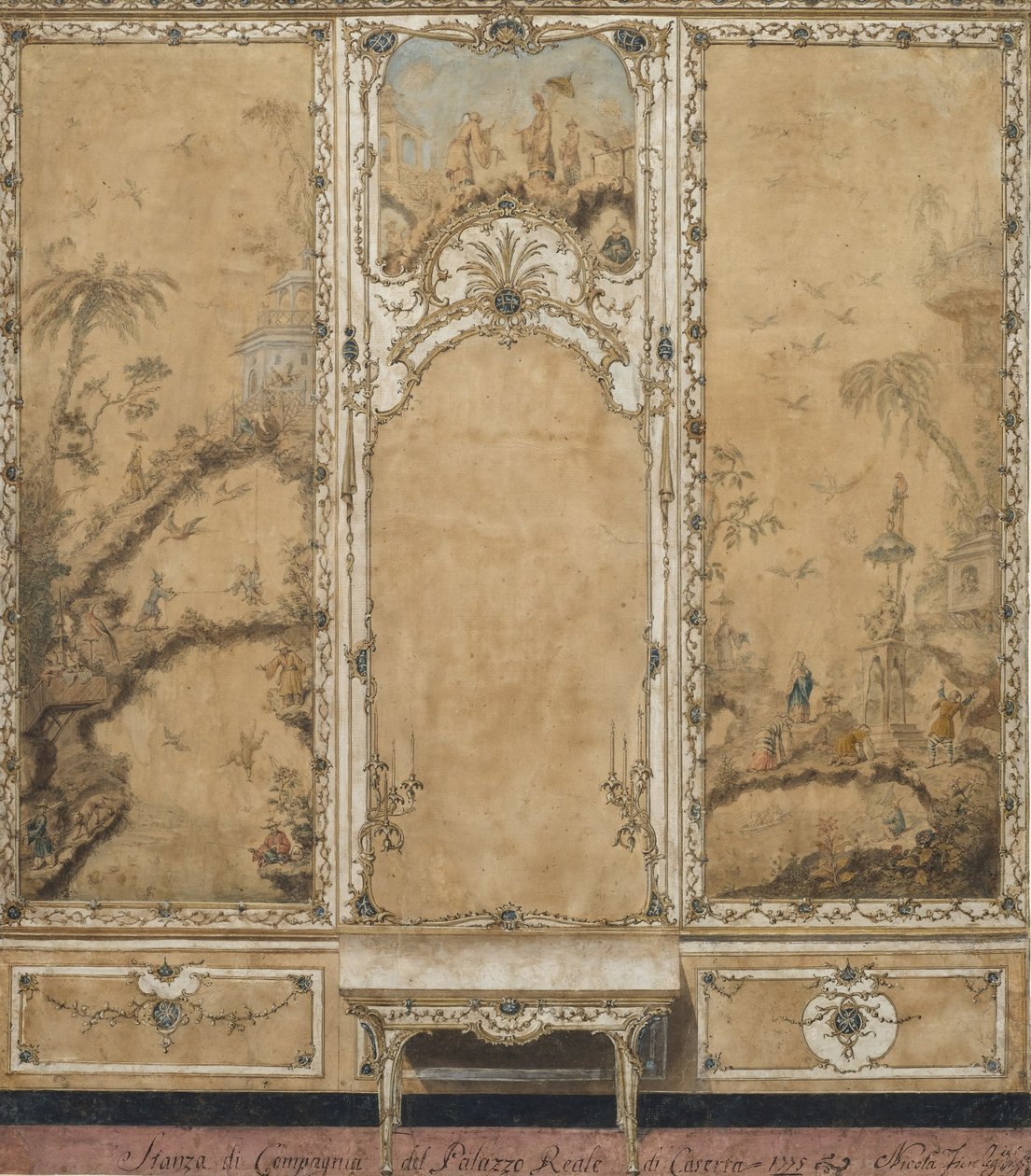 Décoration murale pour le salon du Palais de Caserte - Nicola Fiore