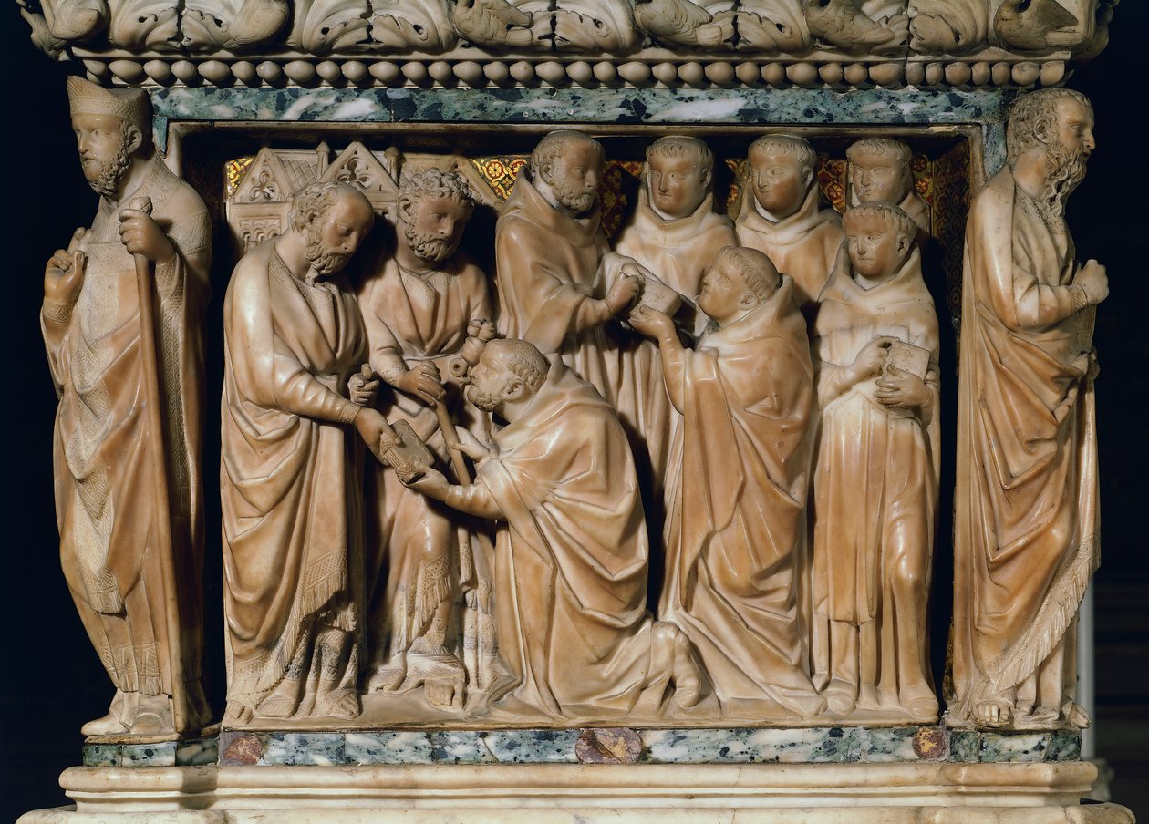 Les apôtres Pierre et Paul apparaissent à Saint Dominique, relief décoratif de l
