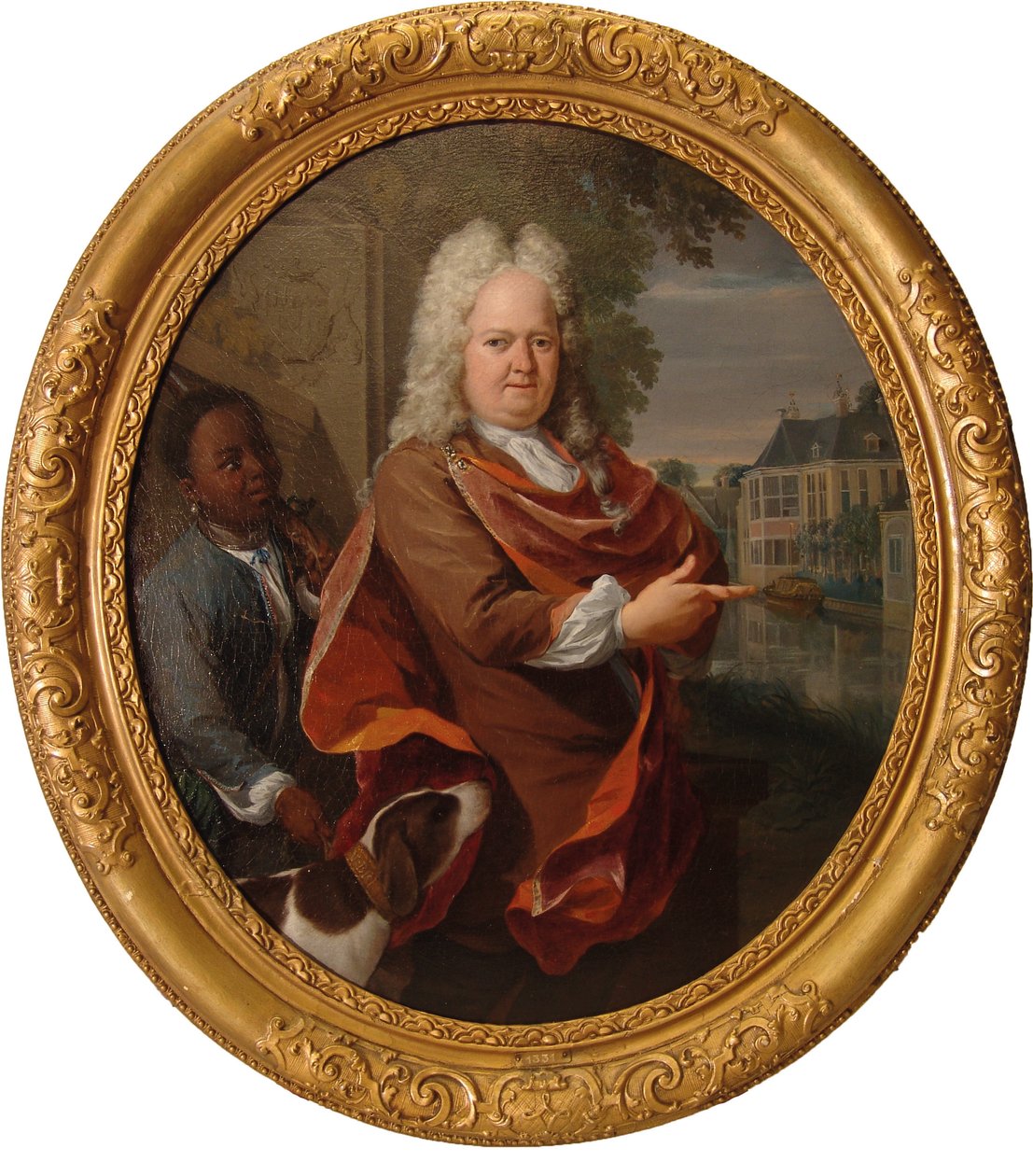 François van Bredehoff entouré de son serviteur Tabo Jansz - Nicolaas Verkolje