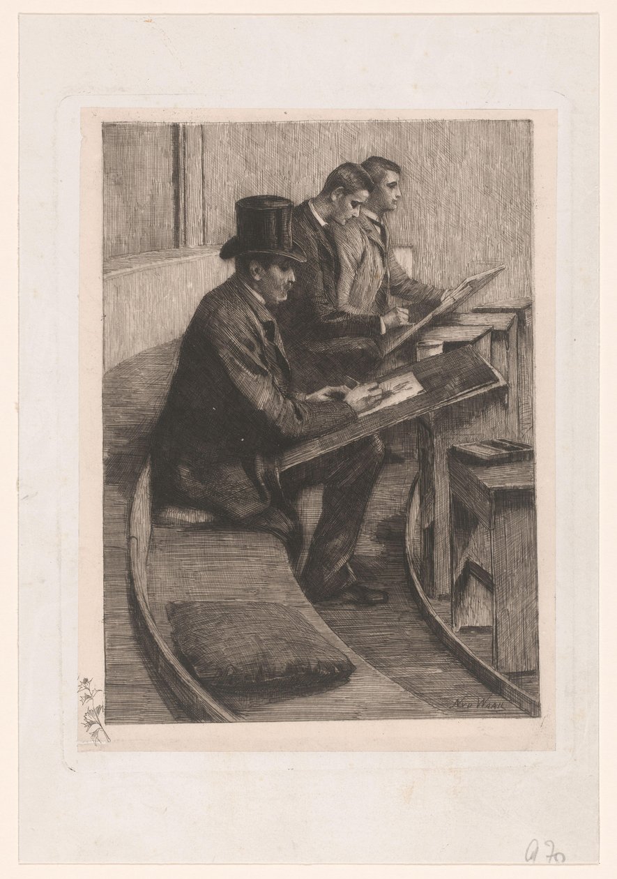 Hommes dessinant - Nicolaas van der Waay