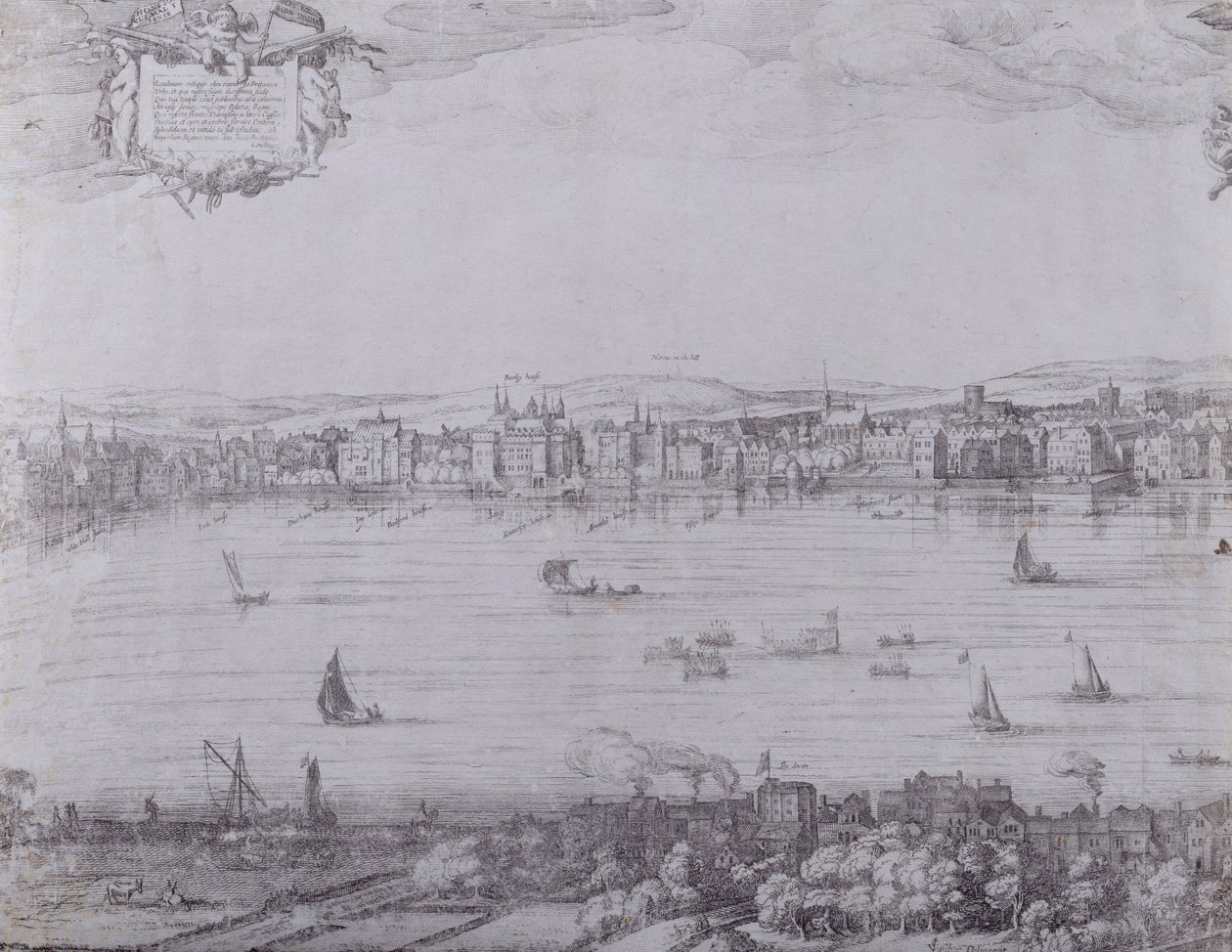 Panorama de Londres et de la Tamise, première partie montrant de Whitehall à Blackfriars, vers 1600 - Nicolaes Jansz Visscher