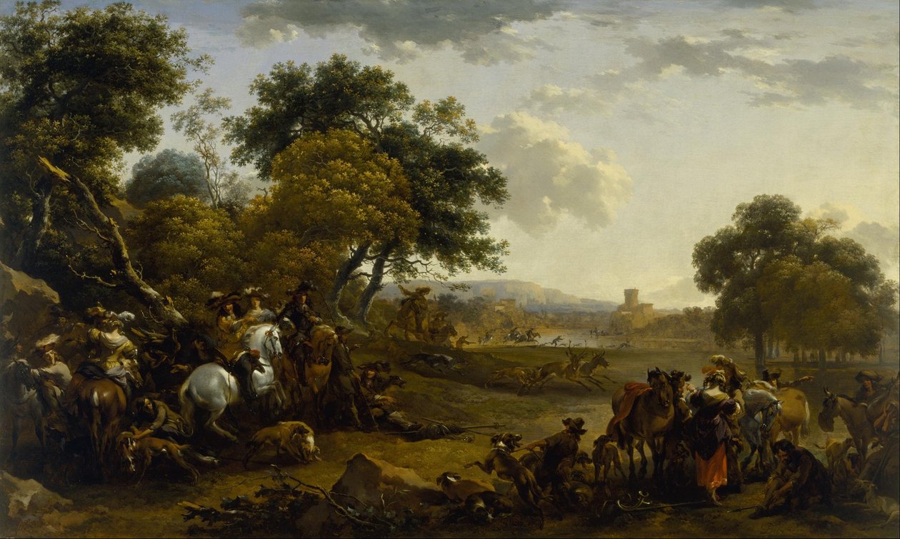 Paysage avec une partie de chasse - Nicolaes Pietersz. Berchem