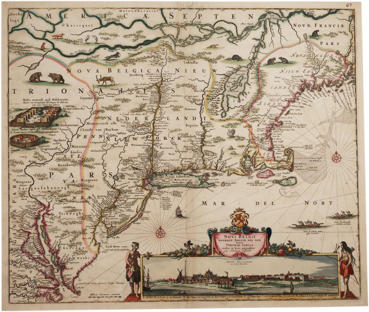 Novi Belgi Novaeque Angliae [Nouvelle-Néerlande et Nouvelle-Angleterre], 1682 - Nicolaes the Younger Visscher