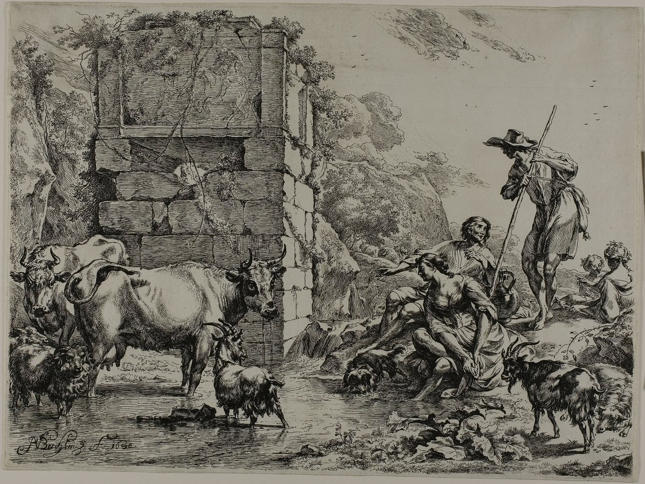 Vache buvant - Nicolaes Berchem