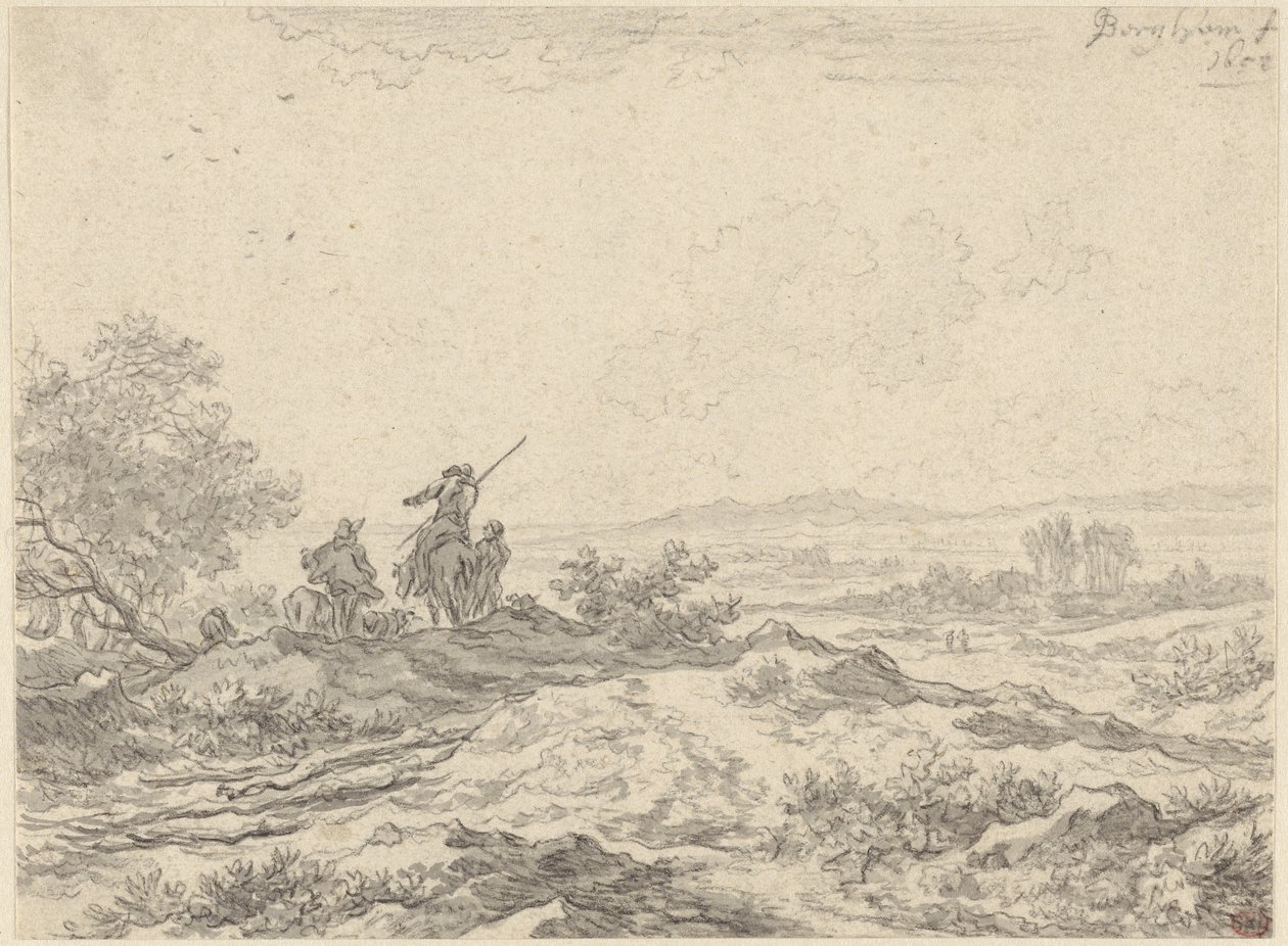 Paysage de dunes avec bergers - Nicolaes Berchem