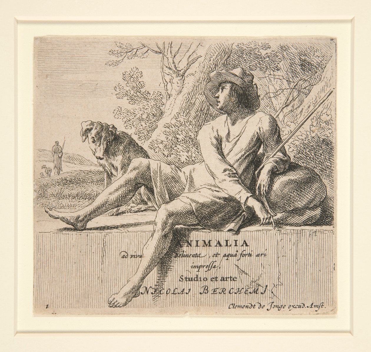 Berger assis sur une pierre - Nicolaes Berchem