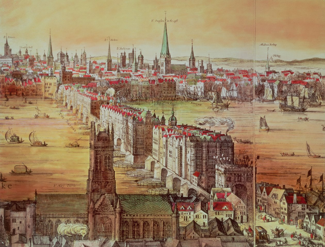 Vieux pont de Londres, détail de 