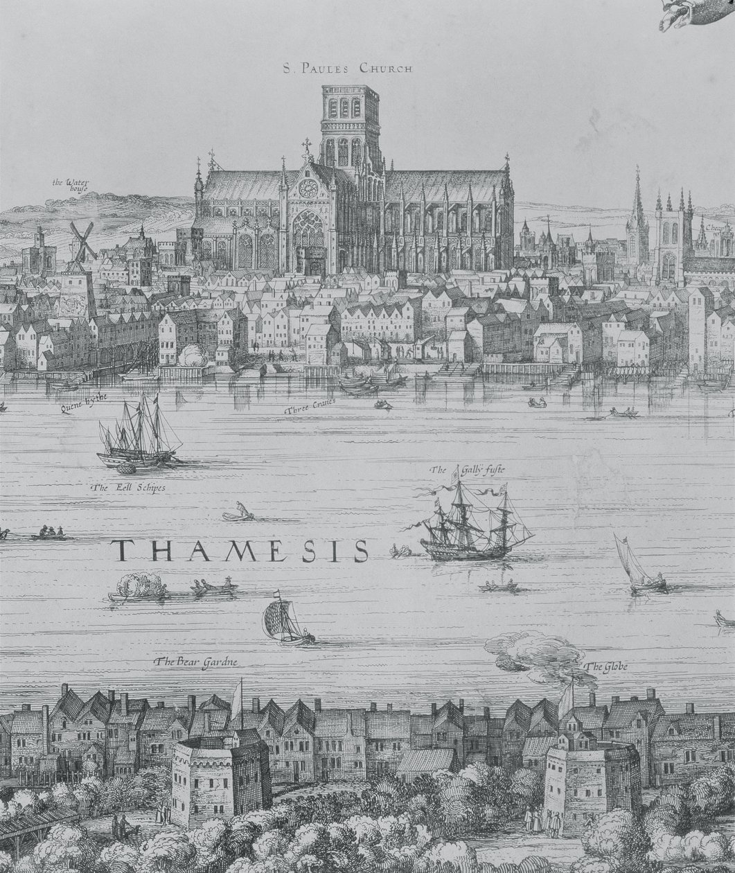 Panorama de Londres et de la Tamise (détail) - Nicolaes Jansz Visscher