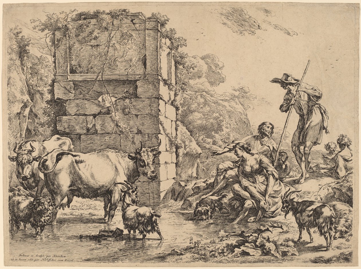 Vache Buvant - Nicolaes Pietersz Berchem