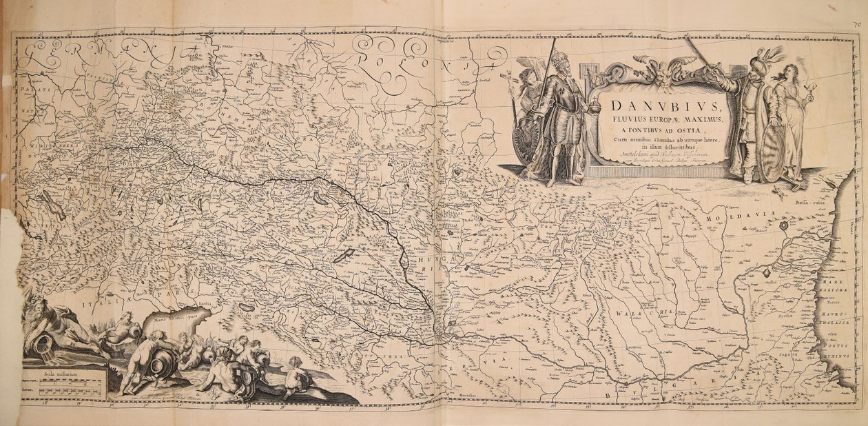 Danubius fluuius Europae maximus a fontibus ad ostia cum omnibus flumnibus ab utroque latere in illum defluentibus - Nicolaes Visscher